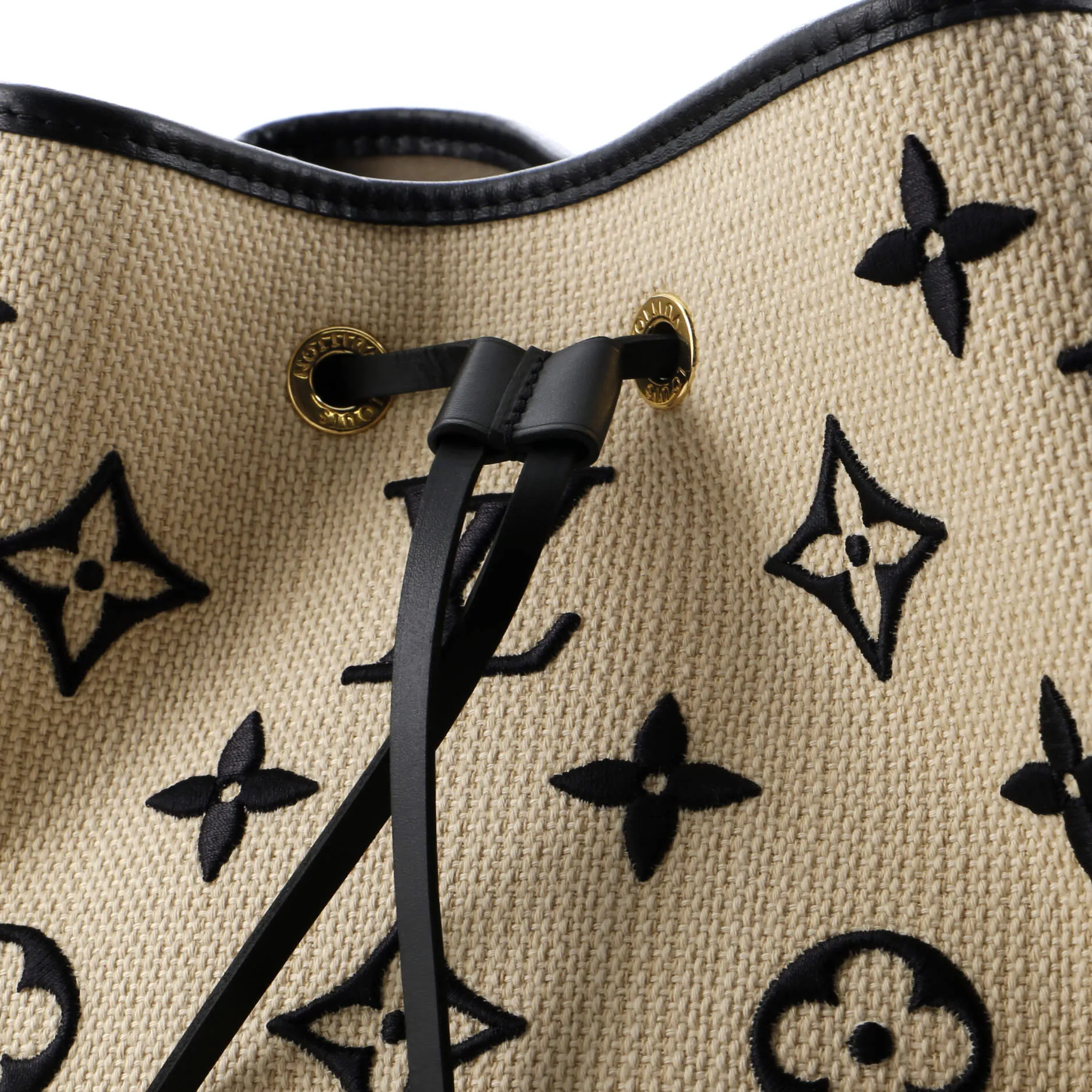 Designer NeoNoe Handbag Monogram Giant Embroidered Cotton MM