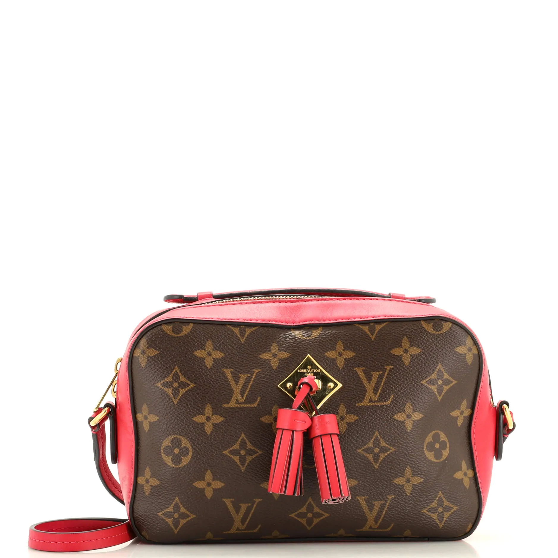 Designer Saintonge Handbag Monogram Canvas with Leather