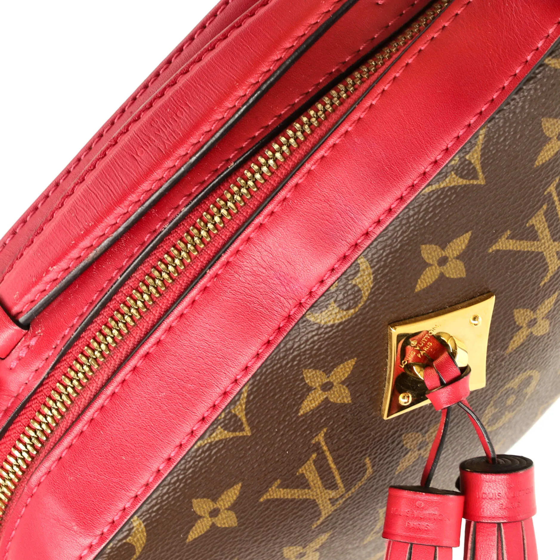 Designer Saintonge Handbag Monogram Canvas with Leather