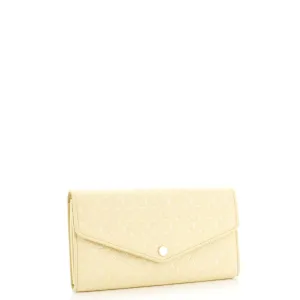Designer Sarah Wallet NM Nanogram Embossed Leather