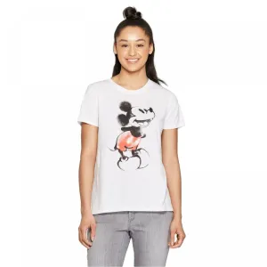 Disney Women's Mickey Mouse Short Sleeve Round Neck T-Shirt