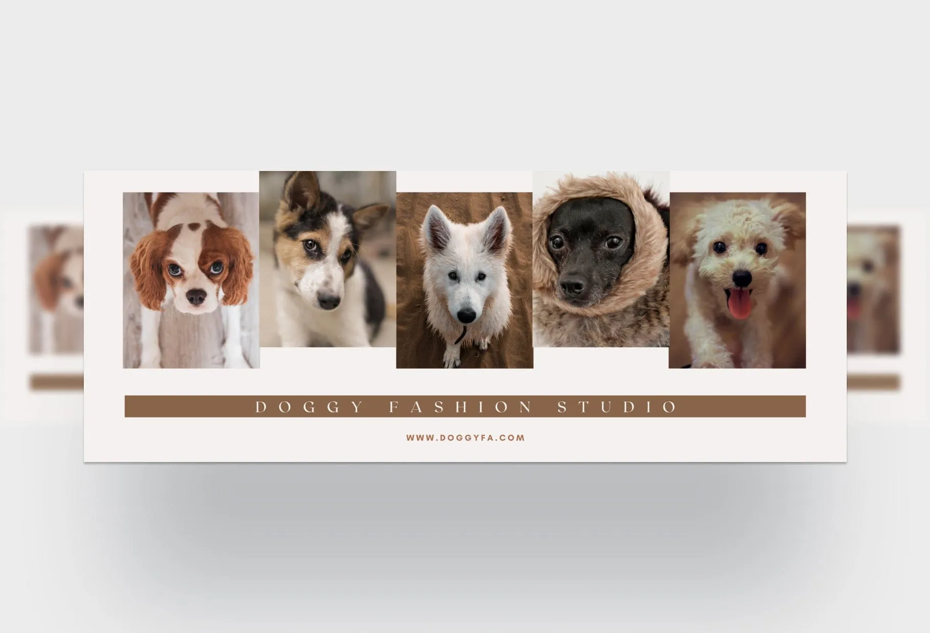 Doggy Fashion Studio Facebook Cover for Photographers Editable Canva Template