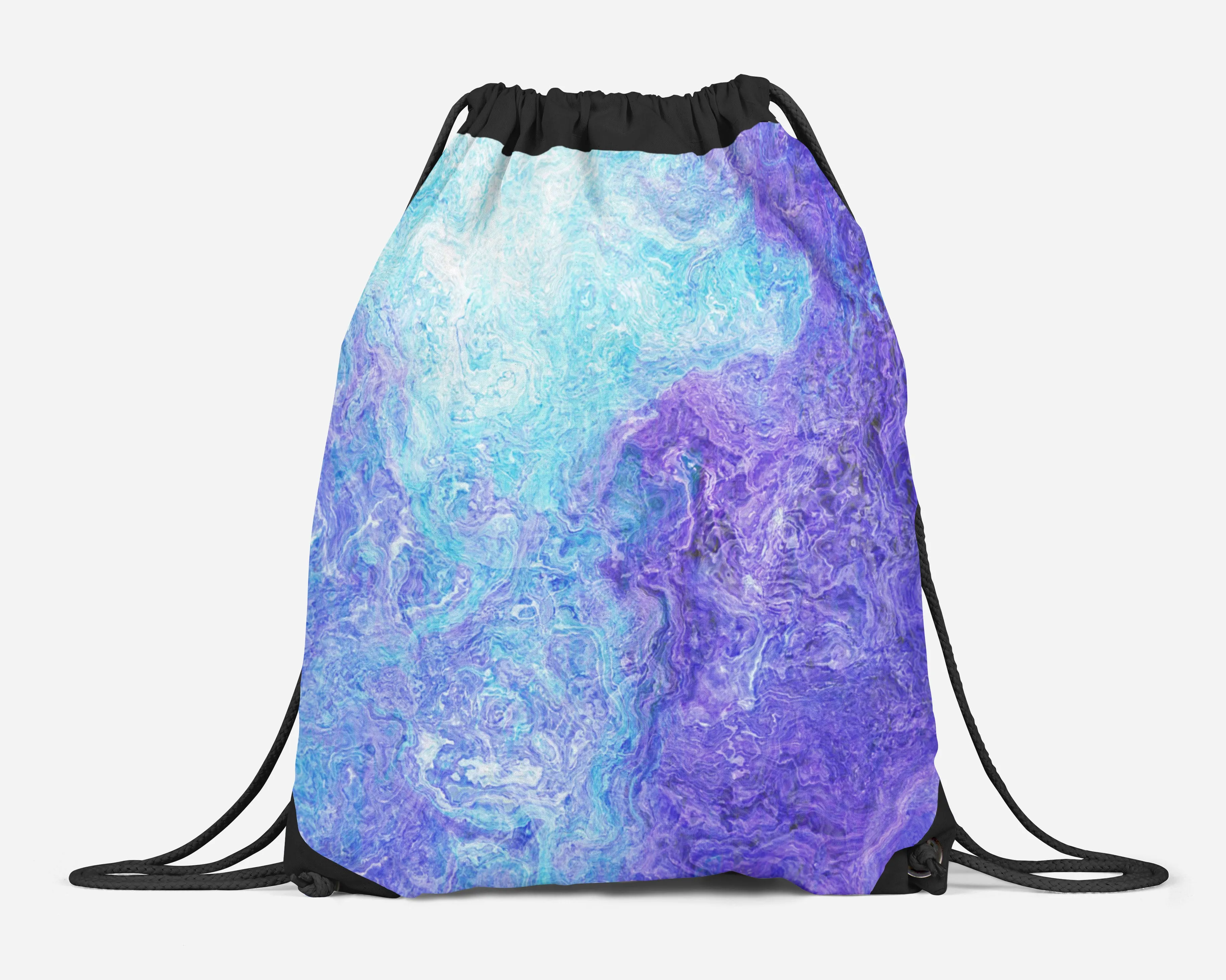 Drawstring Sling Bag, Blue Movement