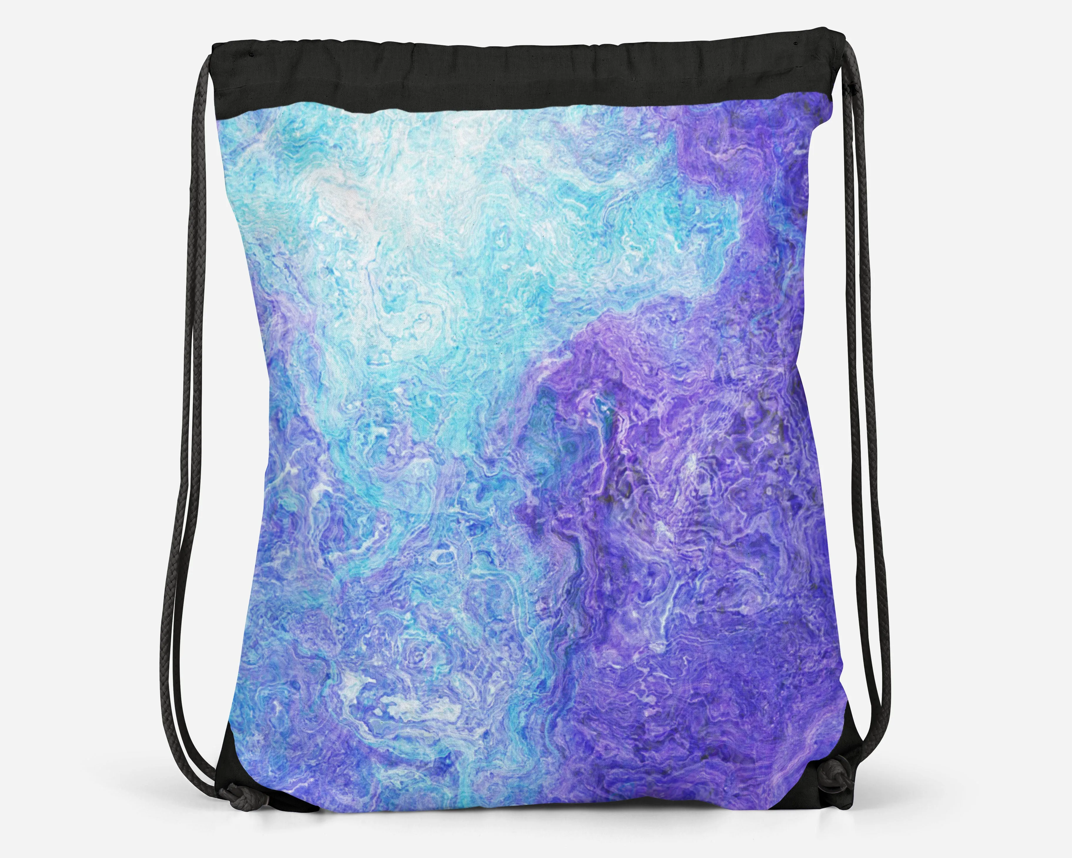 Drawstring Sling Bag, Blue Movement