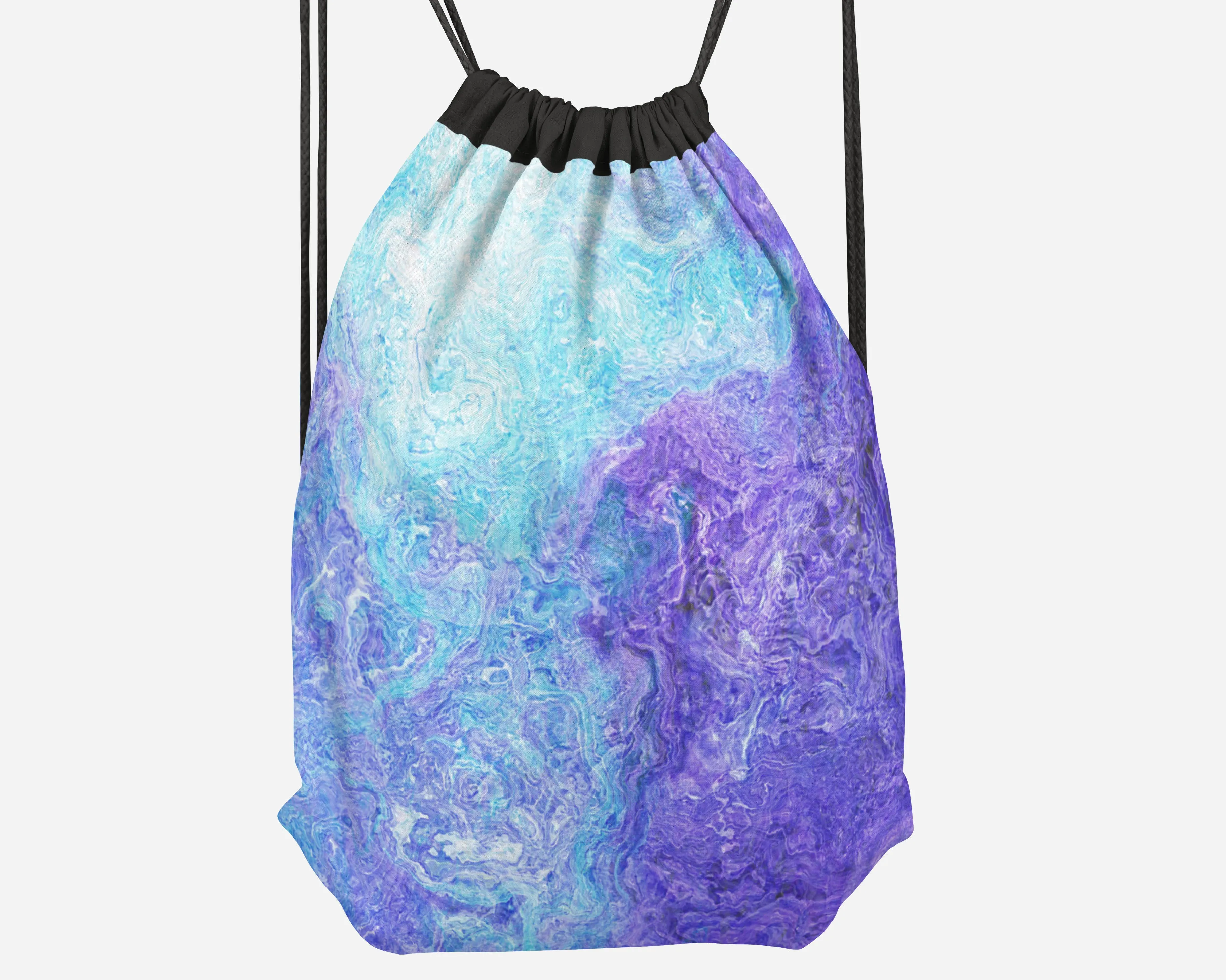 Drawstring Sling Bag, Blue Movement