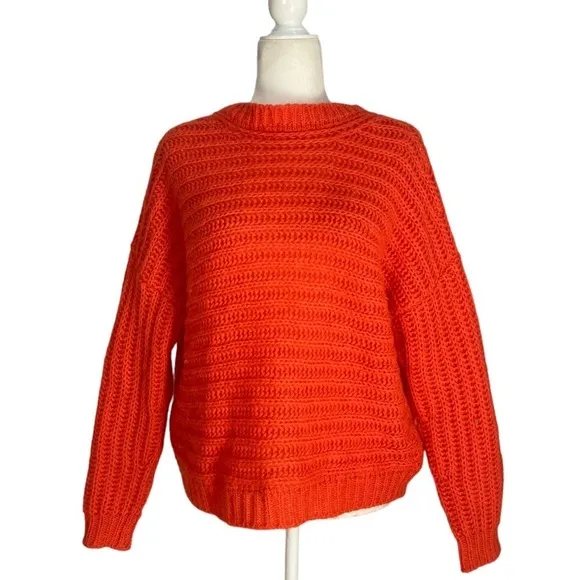 DRYKORN Fluffy Wool Alpaca Nola Sweater in Tangerine