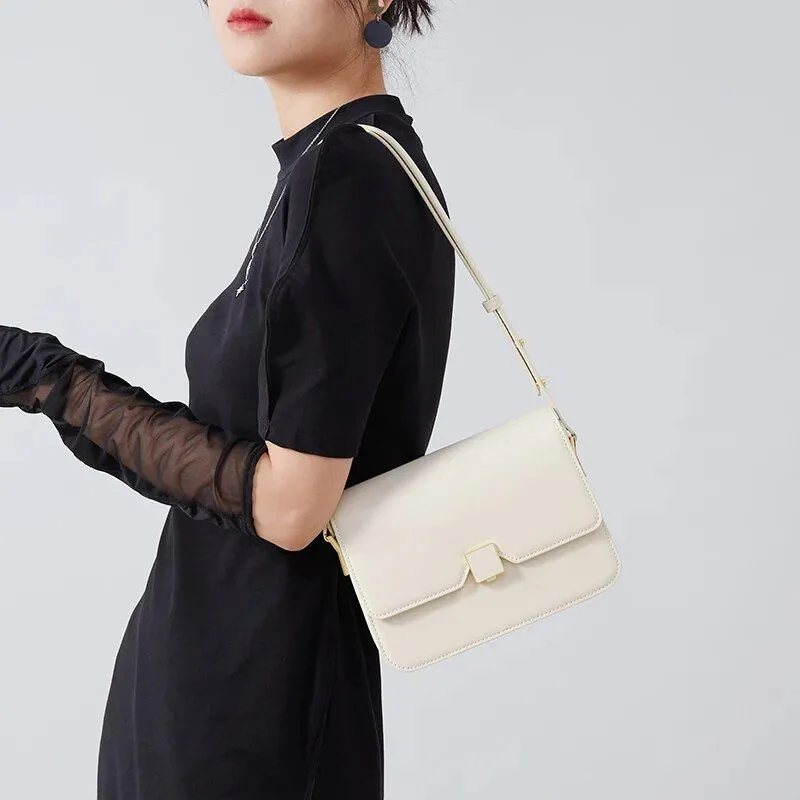 Elegant Cow Leather Women's Shoulder and Crossbody Bag
