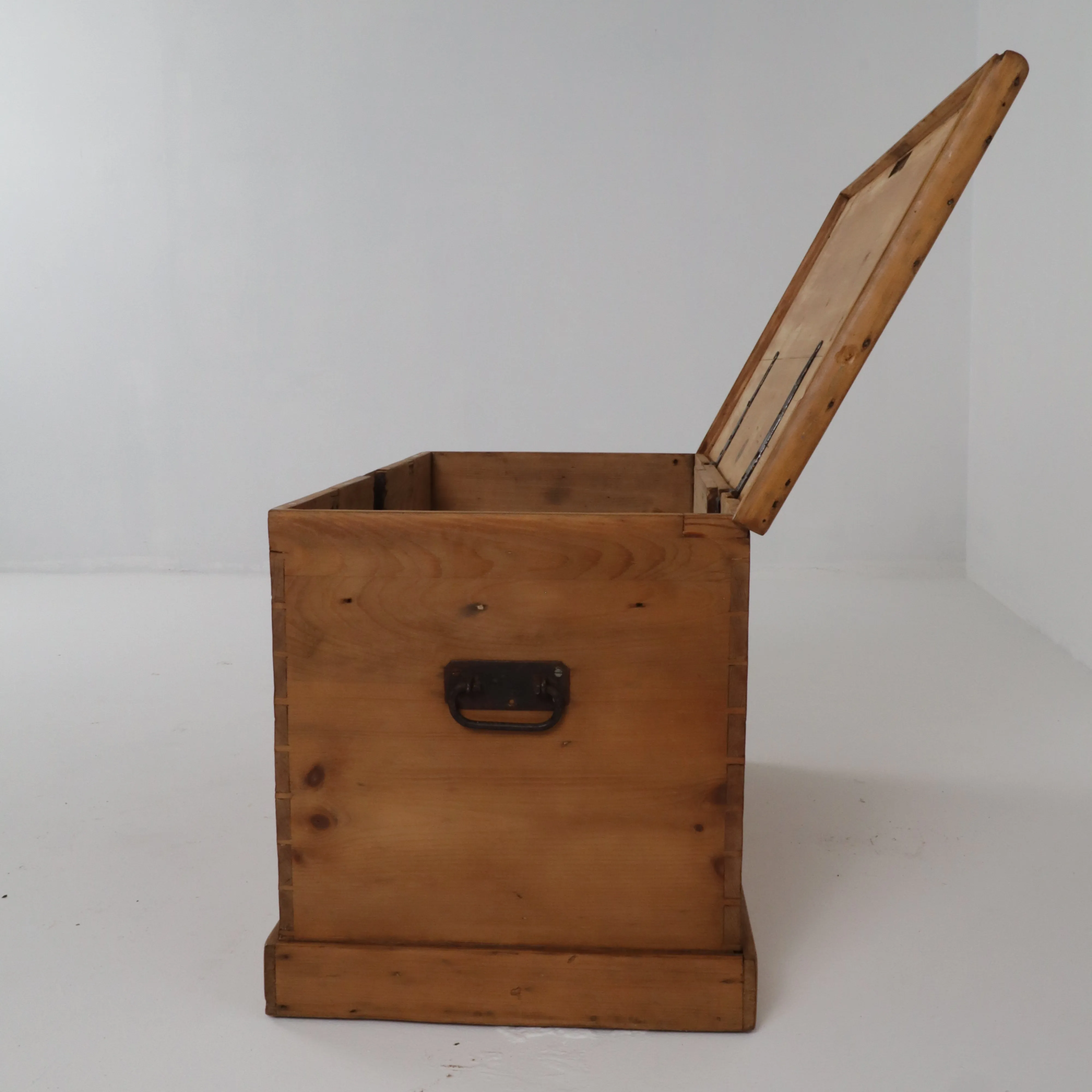 English Antique Pine Blanket Box c1880