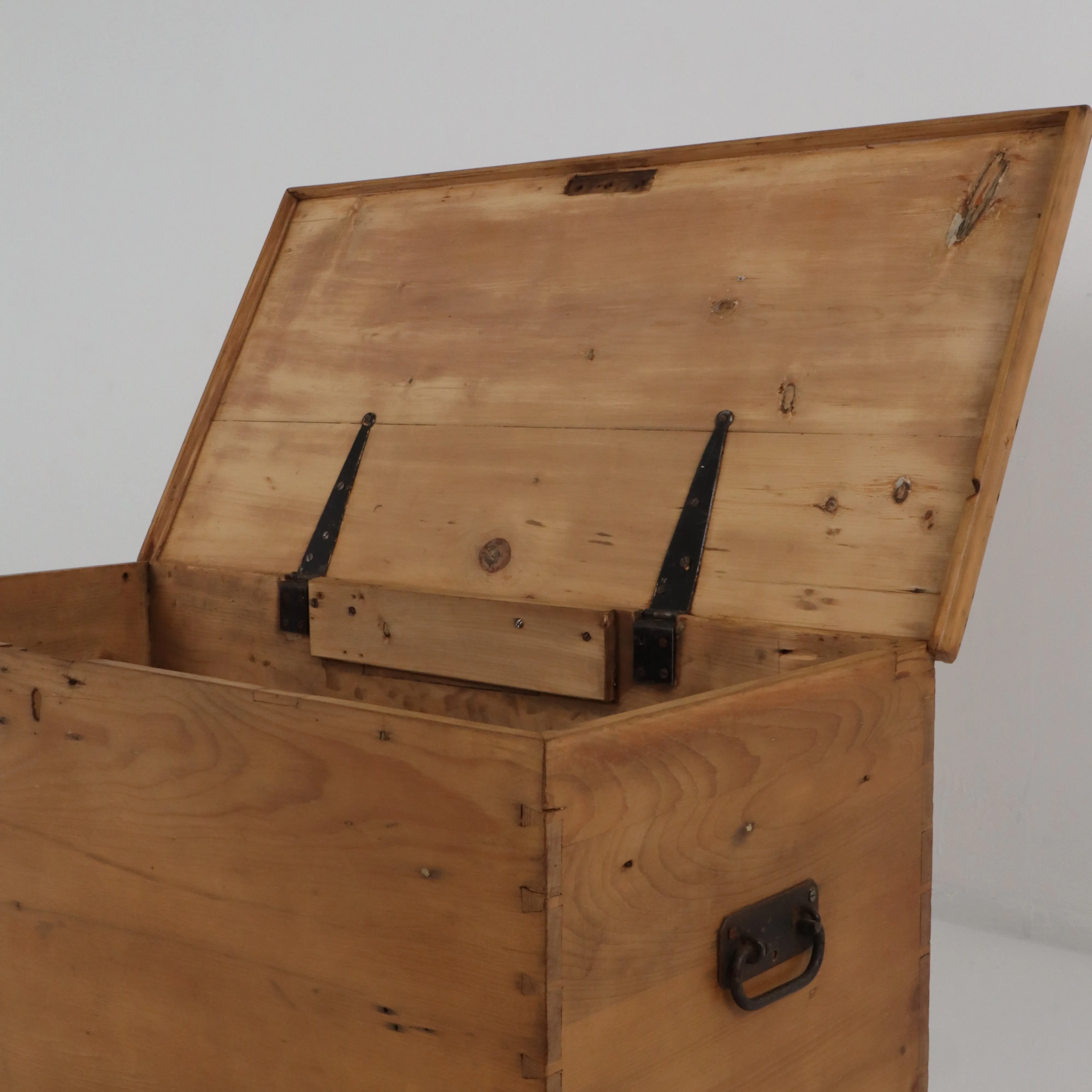 English Antique Pine Blanket Box c1880
