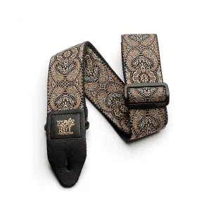 Ernie Ball Gold & Black Paisley Jacquard Guitar Strap