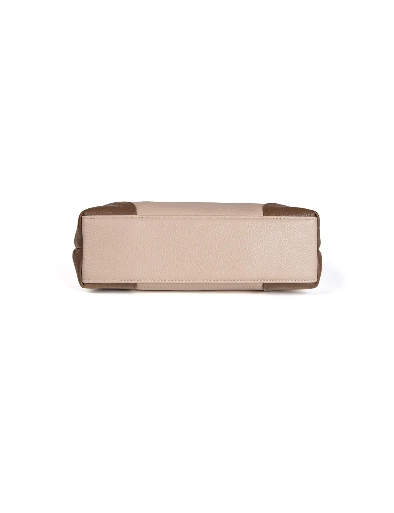 EVIE LEATHER CROSS BODY BAG- 2 TONE- E1-0816B-PUTTY/CINNAMON
