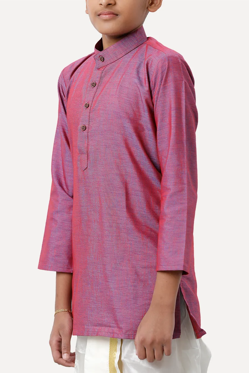 Exotic - Iris Purple Kurta and Panchakacham 2 In 1 Set For Kids | Uathayam
