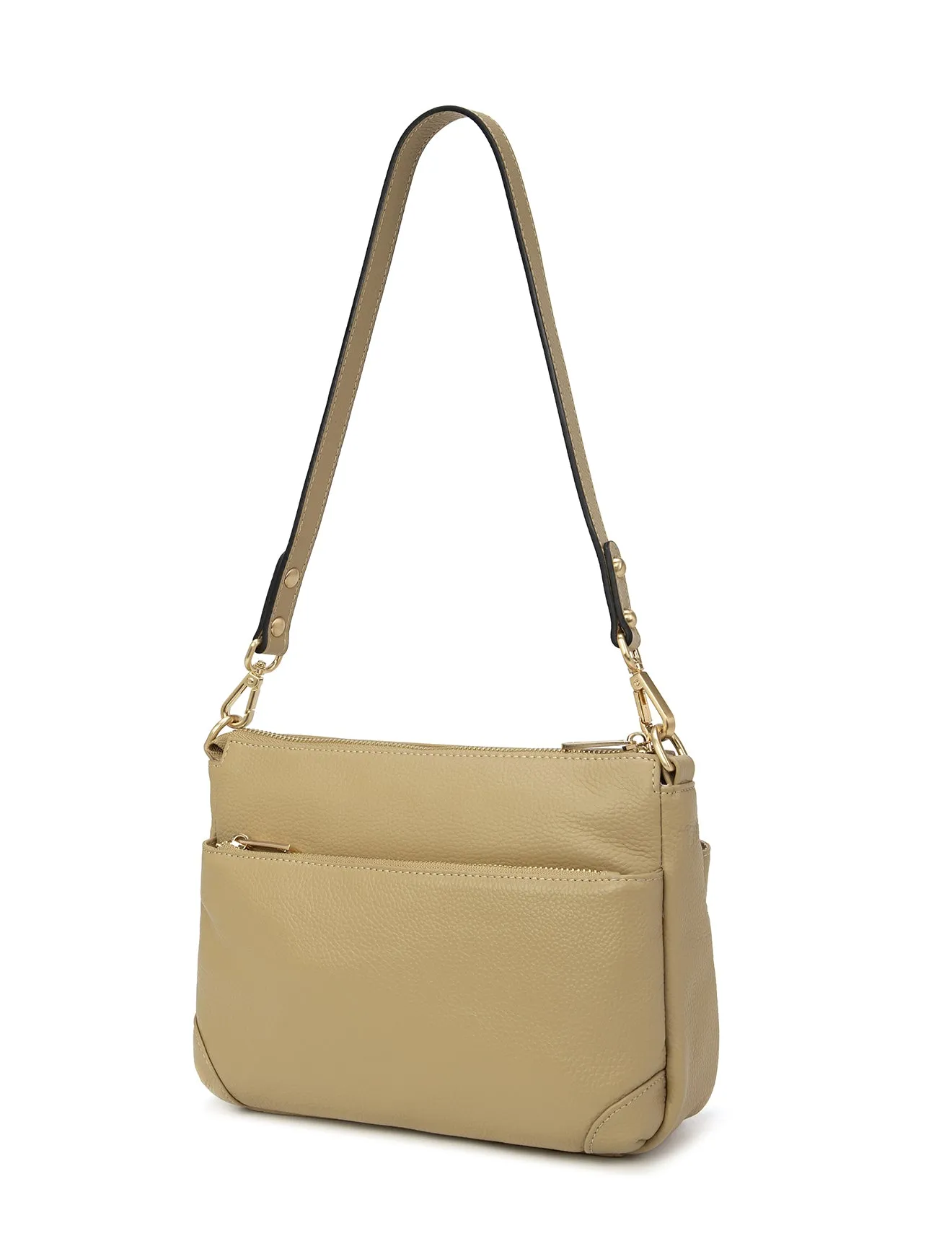 FAITH LEATHER CROSS BODY BAG- E1-0749-ARTICHOKE