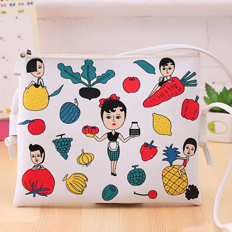 Fashion Cartoon Printed Women Graffiti Handbag Mini Crossbody Shoulder Bag Ladies Casual Purses Clutches Girls Handbag G0739