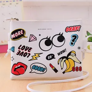 Fashion Cartoon Printed Women Graffiti Handbag Mini Crossbody Shoulder Bag Ladies Casual Purses Clutches Girls Handbag G0739