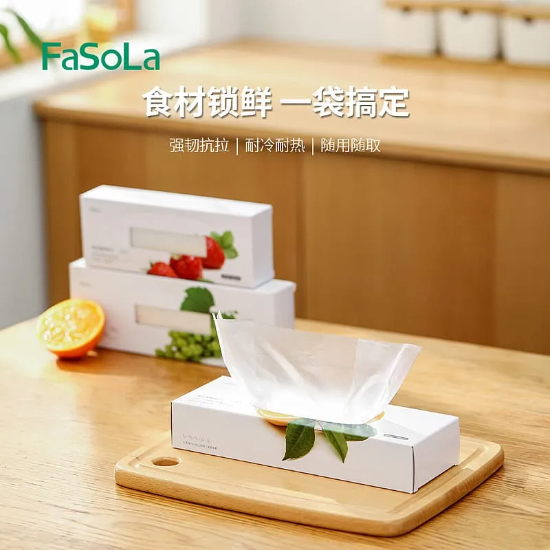 FaSoLa Disposable Thickened Food Preservation Bags - White, Size L, 32*38cm, 50 Pieces