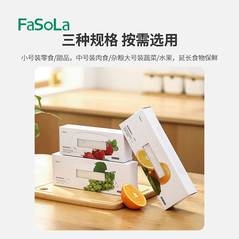 FaSoLa Disposable Thickened Food Preservation Bags - White, Size M, 25*35cm, 80 Pieces