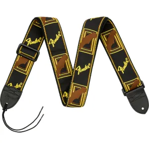 Fender® - 2" Monogrammed Strap - Black/Yellow/Brown