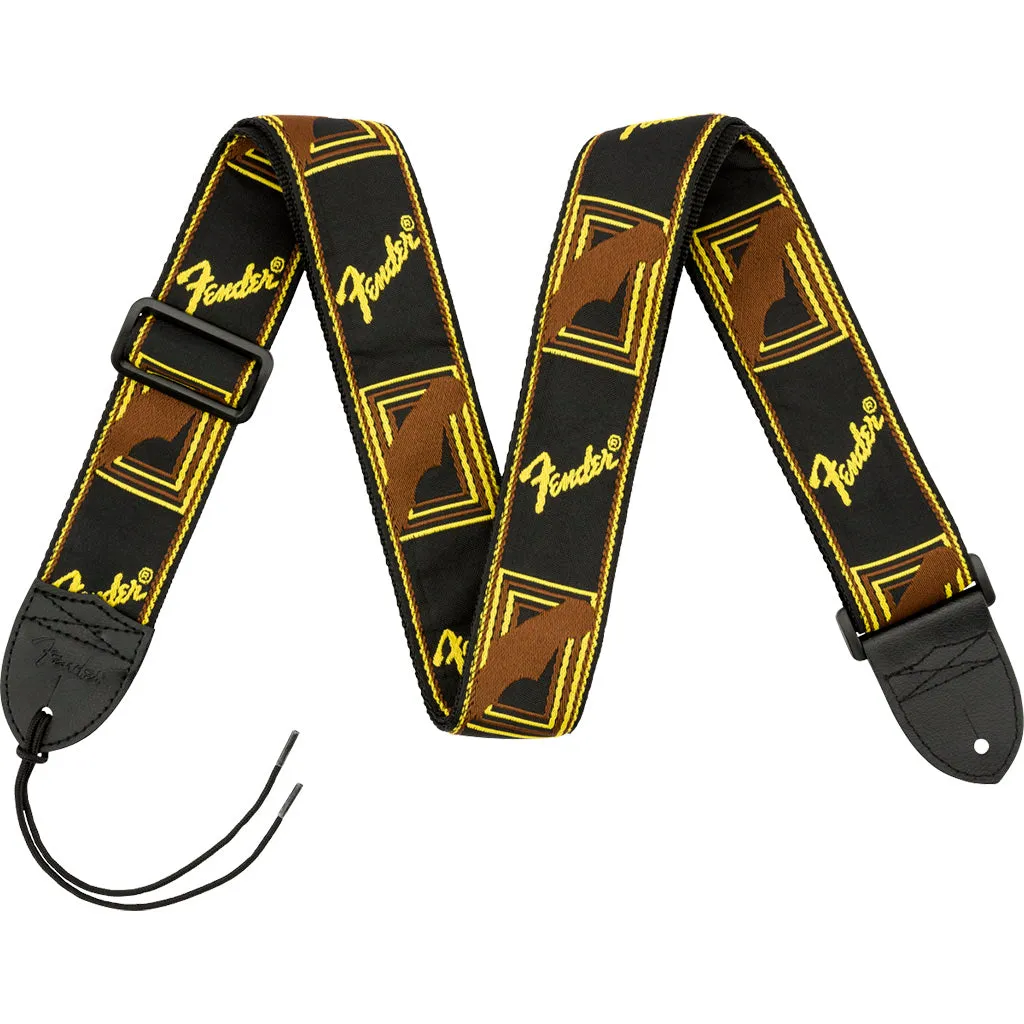 Fender® - 2" Monogrammed Strap - Black/Yellow/Brown