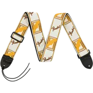 Fender® 2" Monogrammed Strap, White/Brown/Yellow