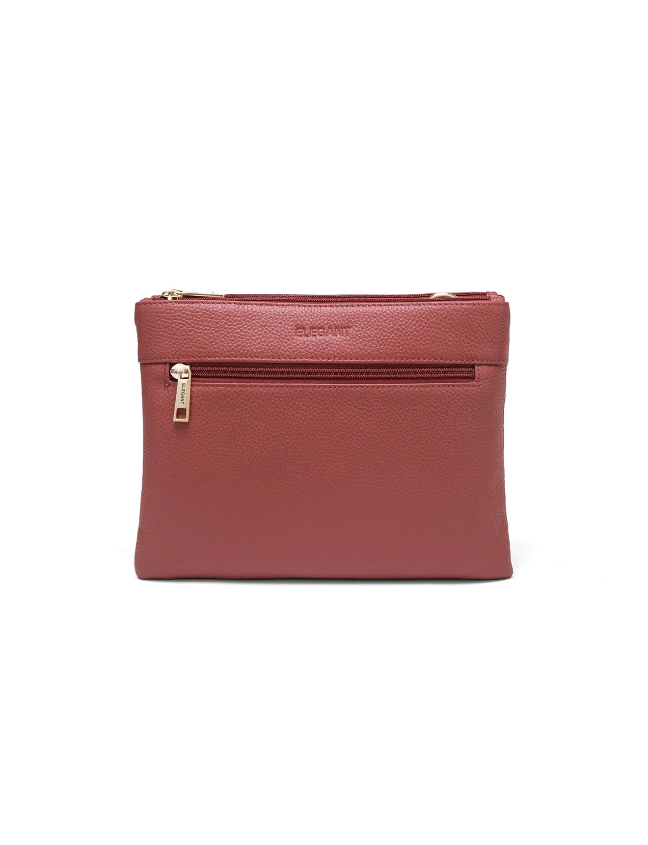 FLYNN LEATHER CROSS BODY BAG- E1-0832-BRICK