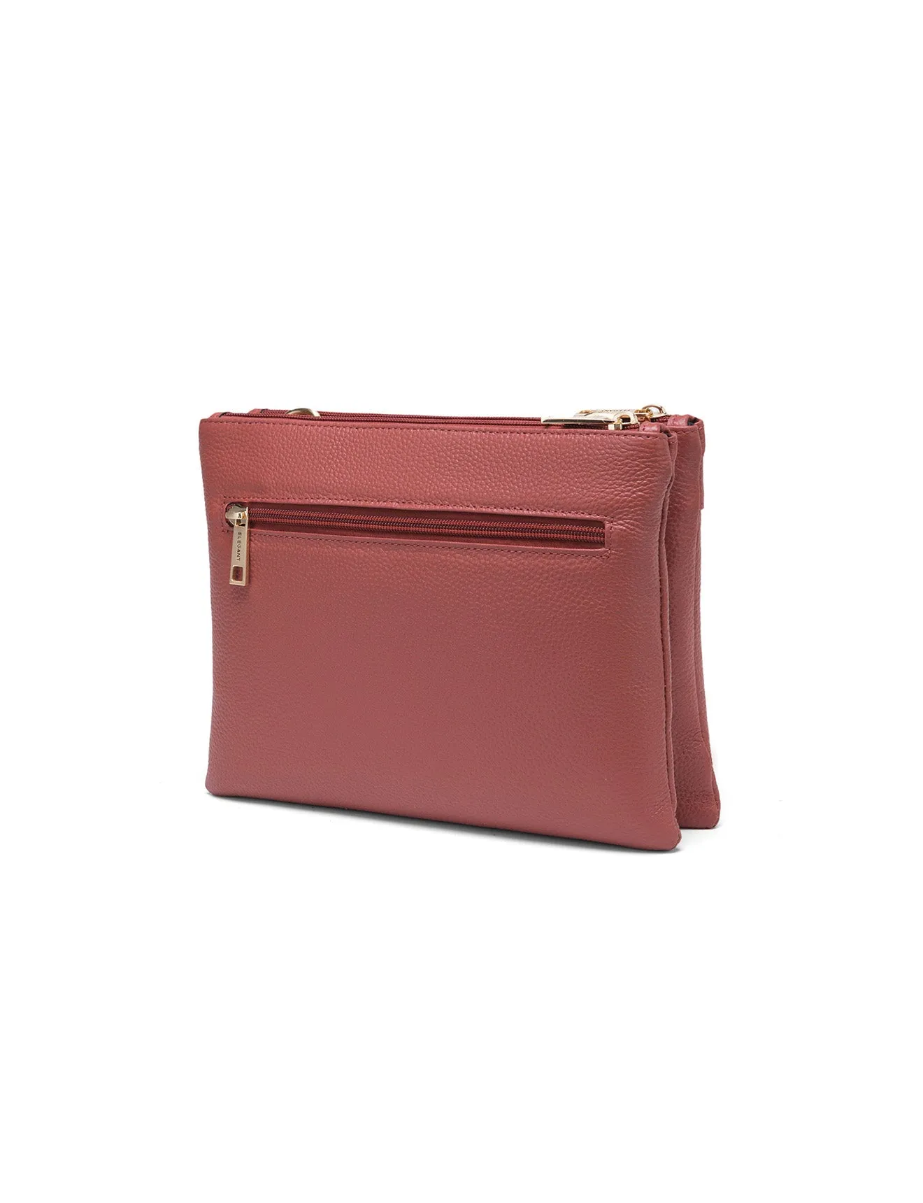 FLYNN LEATHER CROSS BODY BAG- E1-0832-BRICK
