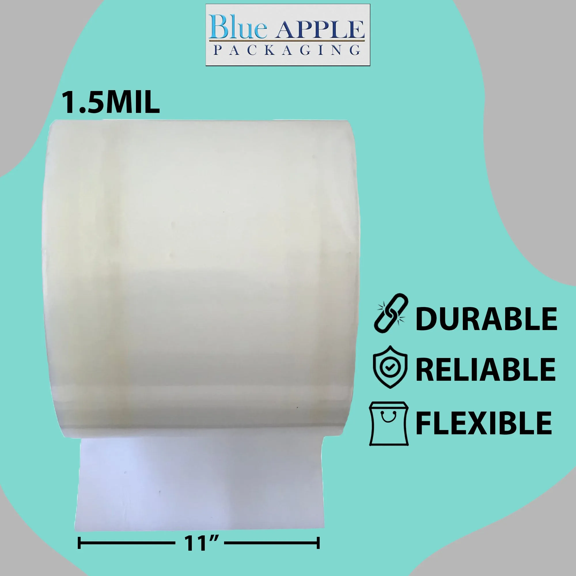 Food Grade Poly Tubing Roll Bags 1.5Mil 11x2900ft- Impulse Heat Sealer