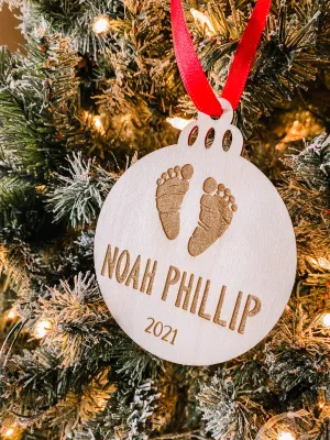 Foot Print First Christmas Ornament