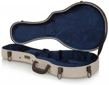 Gator Deluxe Wood Case for Mandolin- Journeyman Burlap Exterior