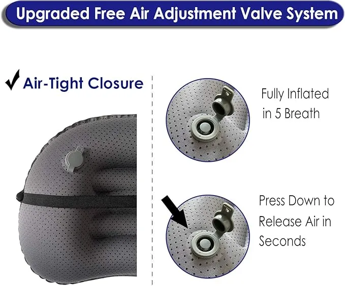 Gold Armour Inflatable Camping Pillow Backpacking Pillow Lightweight Travel Air Pillow Ultralight Ergonomic Pillow Portable for Airplanes with Neck & Lumbar Support (2 Pack) (Seafoam & Seafoam)
