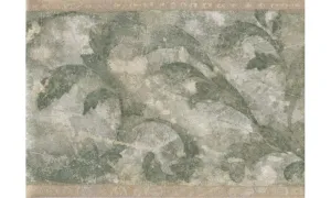 Gold Green Silver Leaf Molding NC76930B Wallpaper Border