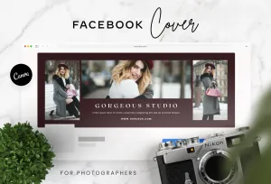 Gorgeous Studio Facebook Cover for Photographers Editable Canva Template