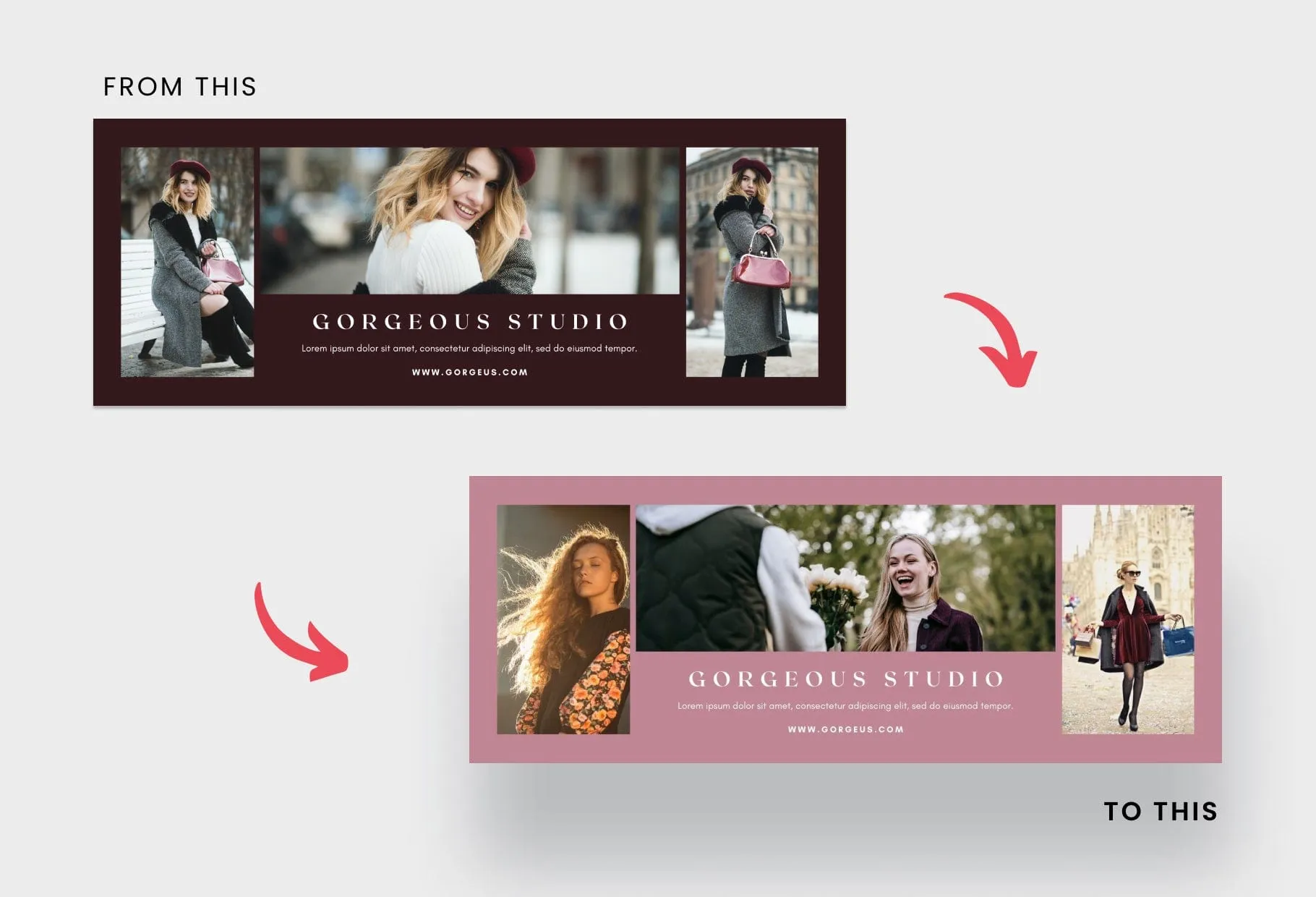 Gorgeous Studio Facebook Cover for Photographers Editable Canva Template