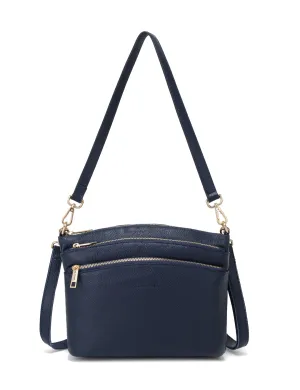 GRACE LEATHER XBODY BAG- E1-0818-NVY
