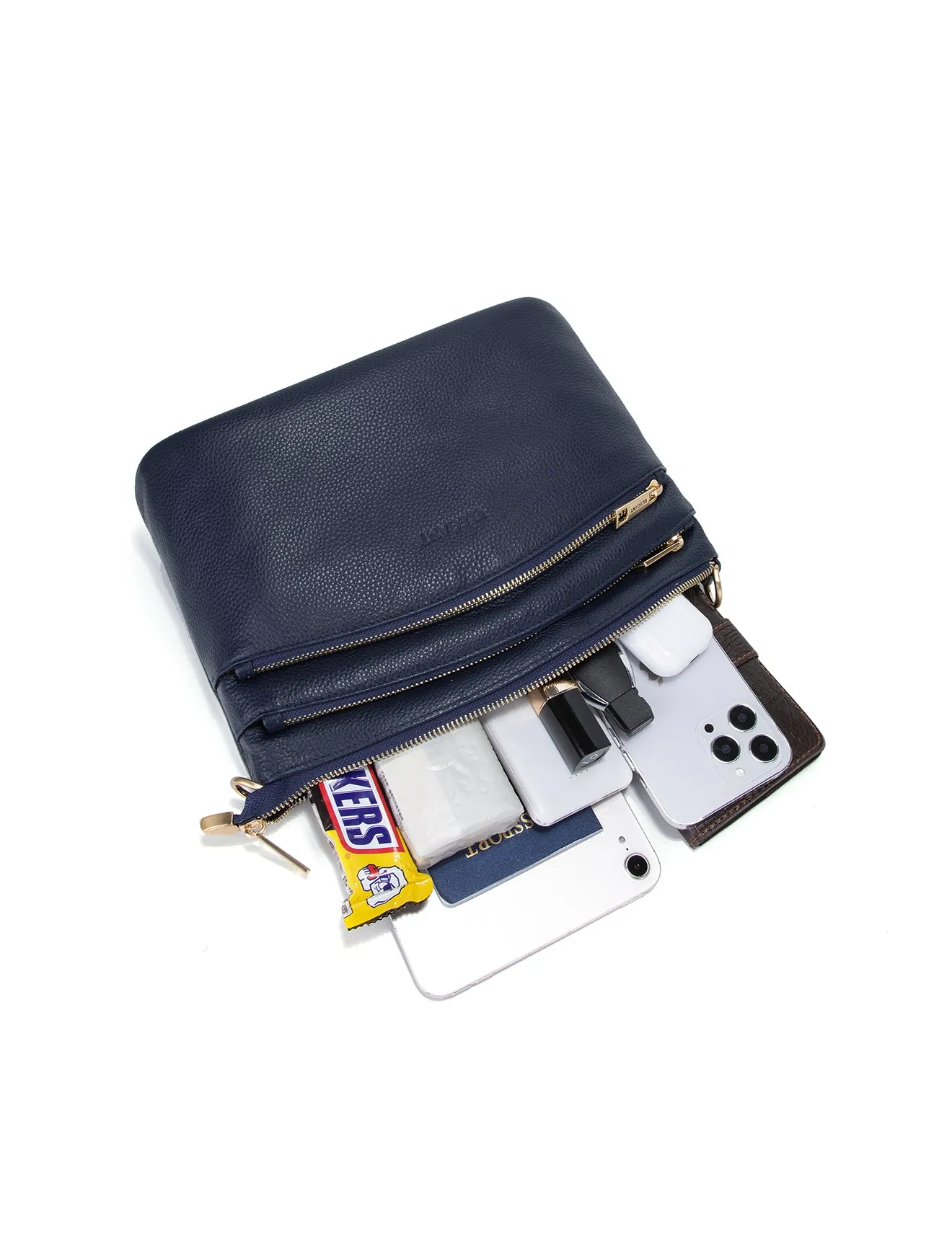 GRACE LEATHER XBODY BAG- E1-0818-NVY