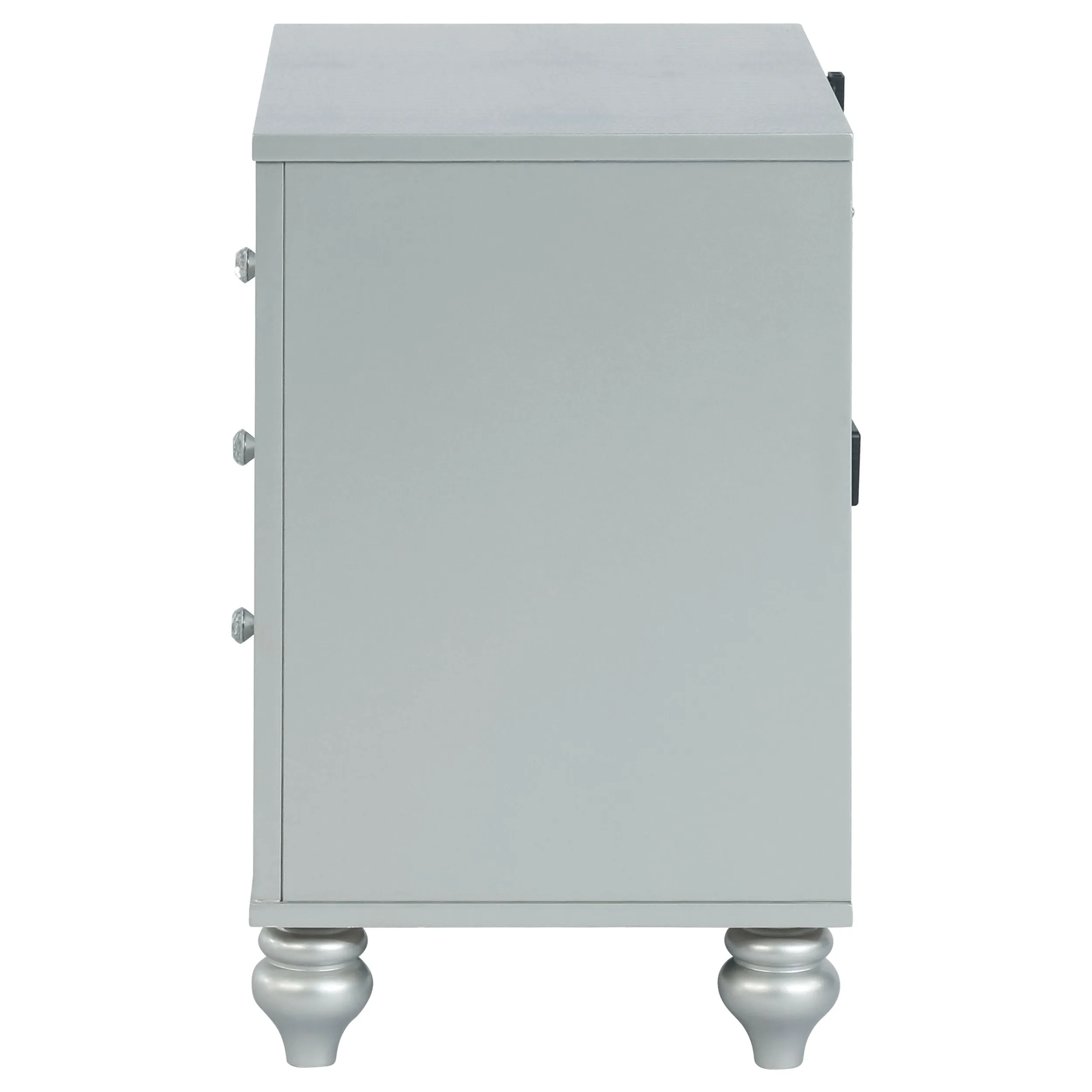 Gunnison 2-drawer Nightstand Silver Metallic