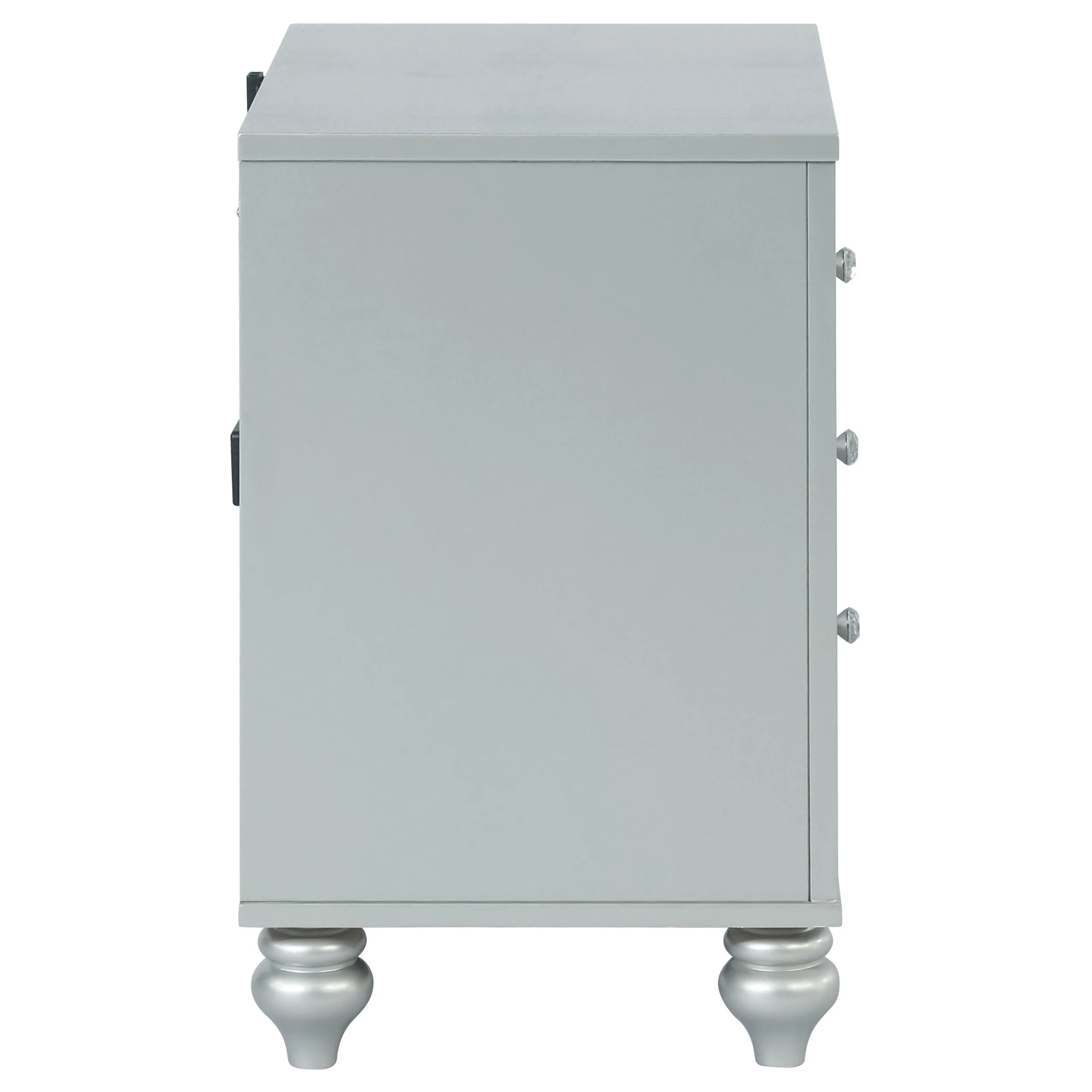 Gunnison 2-drawer Nightstand Silver Metallic