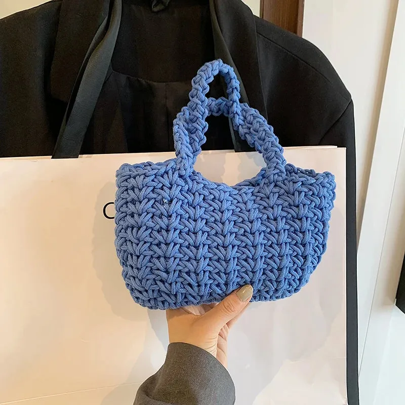 Handmade Woven Women's Bag 2024 New Fashion, Leisure and Popular Beach Bag Handbag, Exquisite Grass Woven Bag