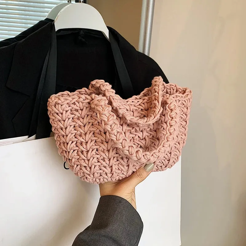 Handmade Woven Women's Bag 2024 New Fashion, Leisure and Popular Beach Bag Handbag, Exquisite Grass Woven Bag
