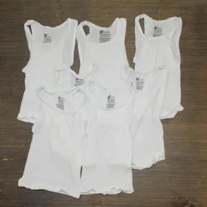 Hanes Boys LOT OF 7 Ribbed Tank Top Undershirt Top 166fbb7c5ccbf9 White XS