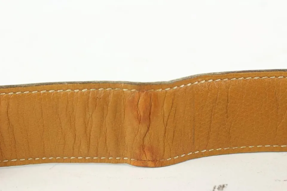 Hermès 32mm Reversible H Logo Belt Kit Brown x Gold 1H124