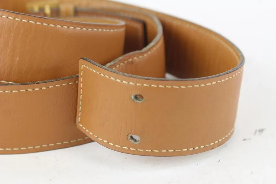 Hermès 32mm Reversible H Logo Belt Kit Brown x Gold 1H124
