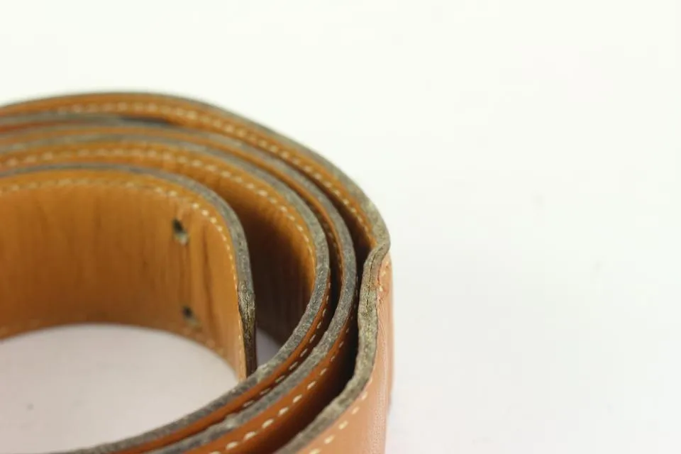 Hermès 32mm Reversible H Logo Belt Kit Brown x Gold 1H124