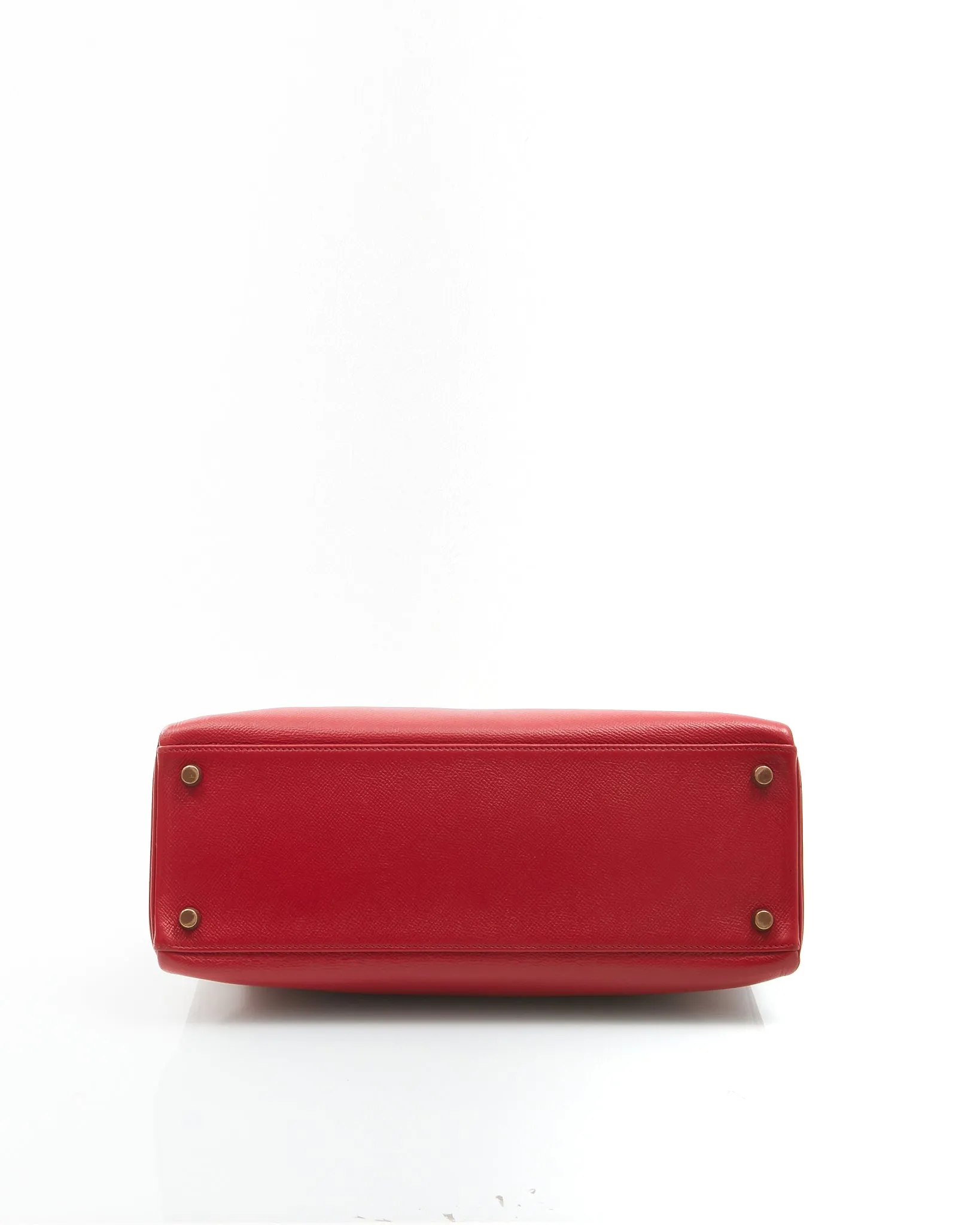 Hermès Red Courchevel Leather Kelly 32 Bag GHW
