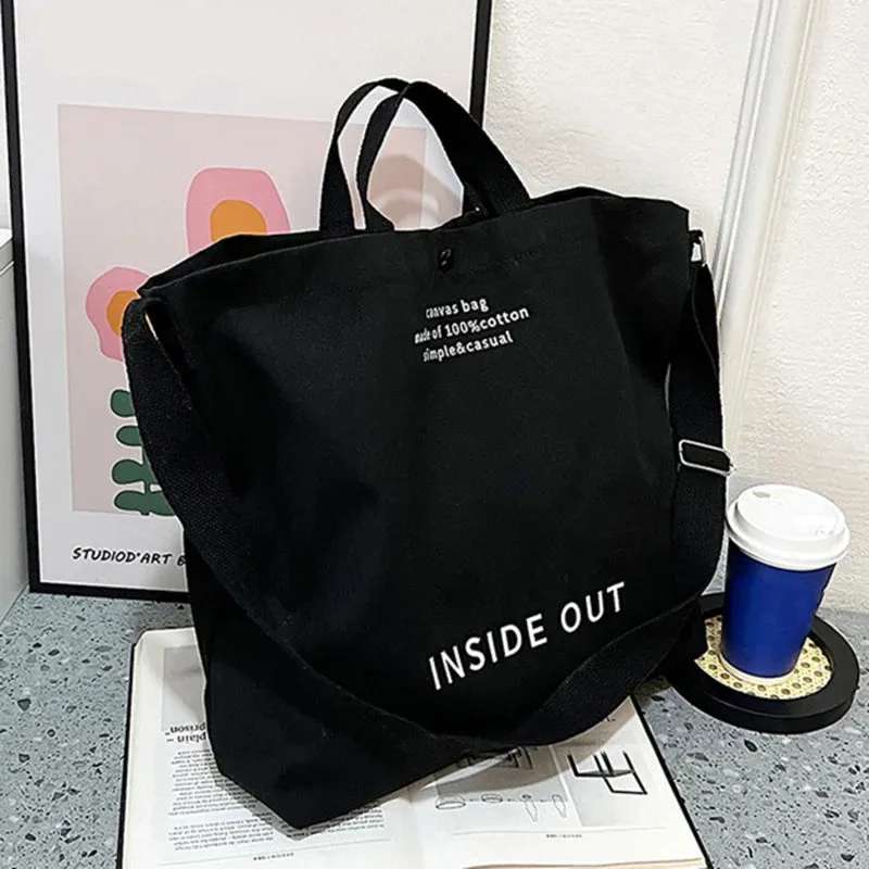 High Quality Women Canvas Shoulder Bag 2023 Shopping Bags Students Book Bag Cotton Cloth Handbags Large Tote For Girls wallet