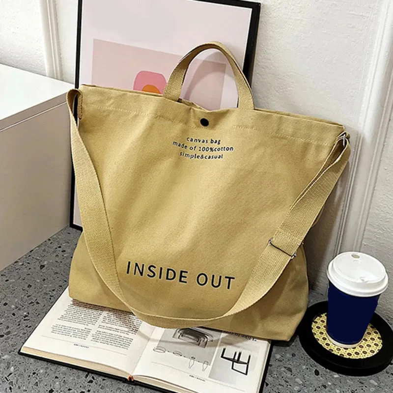 High Quality Women Canvas Shoulder Bag 2023 Shopping Bags Students Book Bag Cotton Cloth Handbags Large Tote For Girls wallet