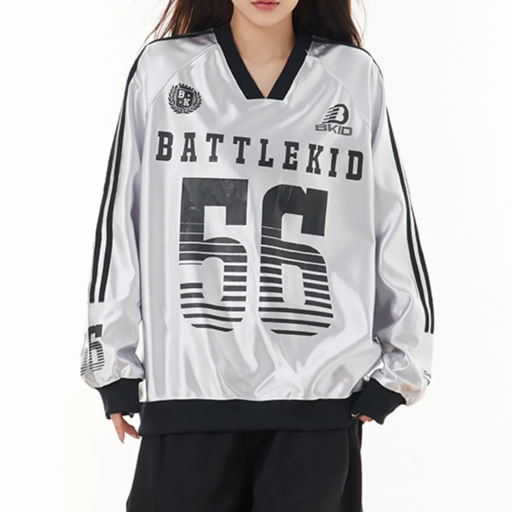 Hip Hop V-Neck Silk Raglan Sweatshirt