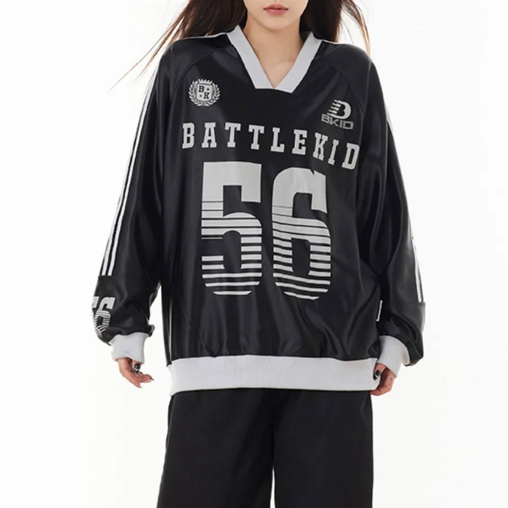 Hip Hop V-Neck Silk Raglan Sweatshirt