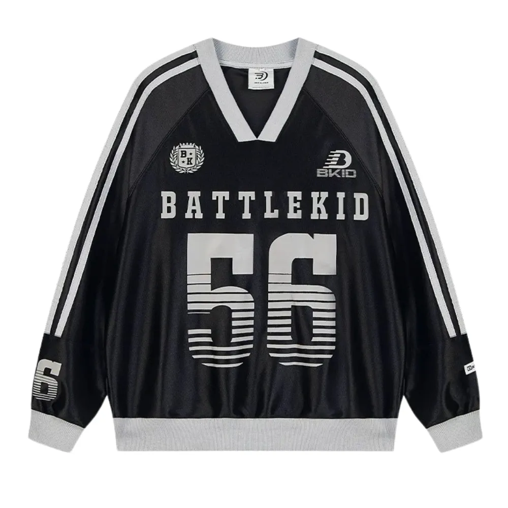 Hip Hop V-Neck Silk Raglan Sweatshirt