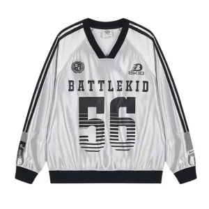 Hip Hop V-Neck Silk Raglan Sweatshirt